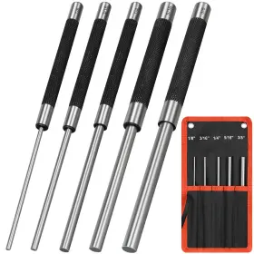 Dk-1167 Dkovn 8in Long Carbon Steel Pin Punch Set 5pcs Punches