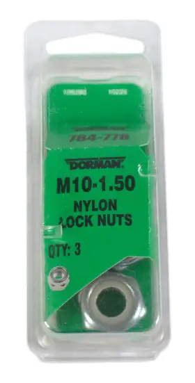 M10-1.50 Dorman 784-778 Hex Lock Nuts With Nylon Ring Class 8 Thread Height 10mm Id