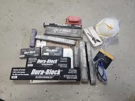 Af44a Dura Dura-block Black 7 10 Piece Sanding Block Set Lot 3m Extras Auto Body
