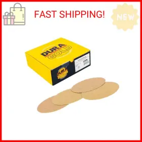 Dura-gold 848849000191 Premium 40 Grit 6 Inch Sandpaper Discs No Hole Pattern Dustless Box
