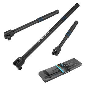 Duratech 820909709558 3pcs Breaker Bar Set 1/4 Inch 3/8 1/2 Drive 180 Rotatable Black