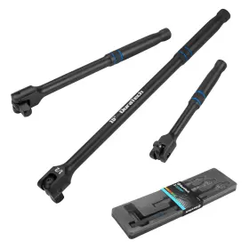 Duratech 820909709558 3pcs Breaker Bar Set 1/4 Inch 3/8 1/2 Drive 180 Rotatable Black