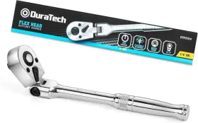 Dt-sw-1234 Duratech 1/4 Inch Drive Flex-head Ratchet 72-tooth Silver