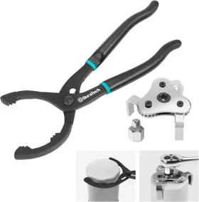 Dthofp12s Duratech 2-piece 12 Inch Oil Filter Pliers And 3 Jaw Adjustable Black