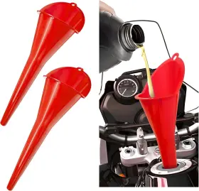 Dxnq-3816of Dxnq 2 Pcs Oil Funnel Automotive Multi-function Plastic Fuel Red