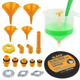 70008 Elead No-spill Coolant Funnel Kit - 19-piece Radiator Yellow And Transparent