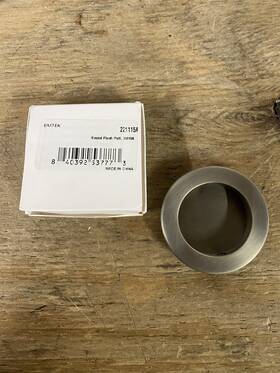 Emtek 2211us15a 2-1/2 Inch Diameter Round Flush Door Pull Pewter Finish