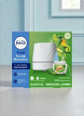 80787494 Febreze Plug Scent Booster Gain Original Air Freshener Starter Kit 0.87 Oz