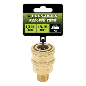 Pw3561 Flexzilla Quick-connect Coupler 1/4 Inch Body X Mnpt Brass