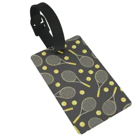 Focupe 311258136889 Funny Tennis Racquets And Balls Print Luggage Tag Sturdy Business Car