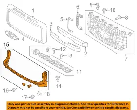 Bc3z17a792b Ford Oem 11-16 F-250 Super Duty Grille Components-lower Mount