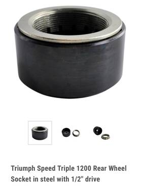 Gb Motorcycle Mpn-2769-541z Triumph Speed Triple 1200 Rear Wheel Socket In Steel With 1/2 Inch Drive