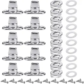 15814 Gisafai 10 Sets Canvas Twist Lock Fasteners Turn Button Silver