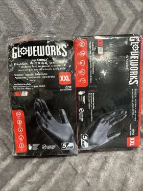 Gloveworks 697383975331 5mil Black Nitrile Gloves For Automotive Detailing/mechanic Xxl 200