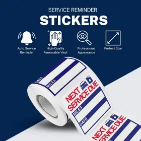Glp 445045511532 300 Oil Change Stickers Service Reminder Clear Window Lite Sticker Pack 2 Inch X2 Us