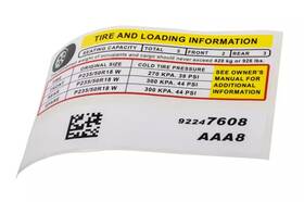Gm 92247608 Genuine Tire Pressure Label