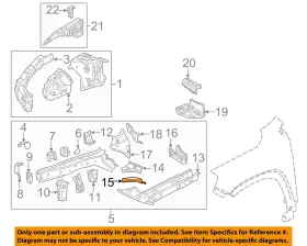 84075919 Gm Oem 18-23 Equinox Fender Structural Components Rails-lower Brace