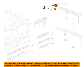 84434831 Gm Oem 19-23 Sierra 1500 Pick Up Box Tail Gate-upper Molding