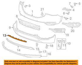 Gm Oem 84592109 17-19 Acadia Front Bumper Grille Components-molding Strip