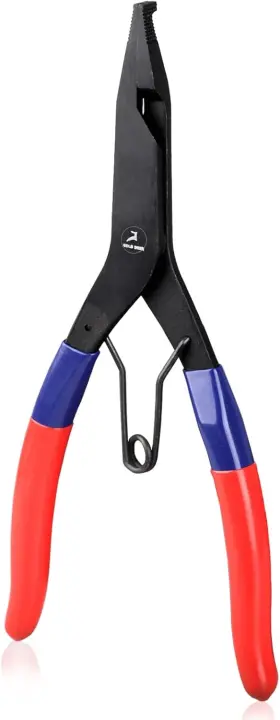 Ht-0026 Gold Deer Angle Tip Lock And Retaining Ring Pliers - Spring Loaded 9 Inch Red Blue