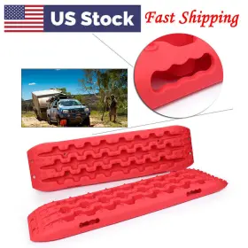 Goodnewstoreusa 550717618888 Recovery Tracks Sand Traction Snow Tire Rescue Off Road Ladder Red 2x Us