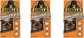 50002-3 Gorilla Original Waterproof Polyurethane Glue 2 Ounce 3 - Pack Brown