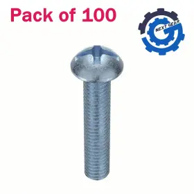 2eu76 Grainger Pack Of 100 Round Head Machine Screws #10-32 1-1/4 Inches