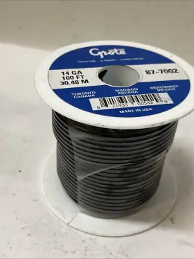 87-7002 Grote Primary Wire 14 Gauge Gray 100 Ft Spool