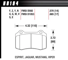 Hb194f.570 Hawk Hb194f570 Performance Hps Ceramic Brake Pad