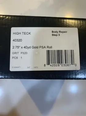 40320 High Teck 2.75 Inch X 40yd Gold Sandpaper Psa Roll Grit P320