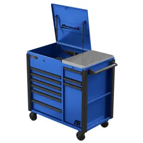 Bl06044090 Homak Manufacturing 44 Inch Rs Pro 9 Drawer Flip Top Power Service Cart With