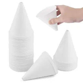 Deof-1 Houseen 100-pack Disposable Paper Funnels For Motor Oil Change And Kitchen Use White