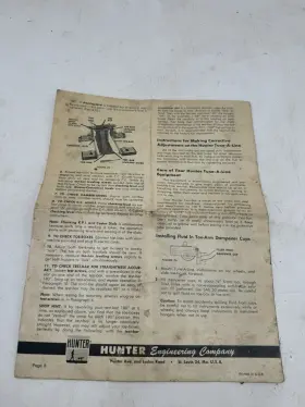 1100-a Hunter Tune-a-line Wheel Aligner Instructions