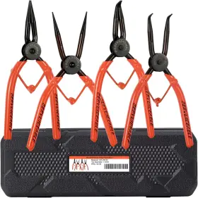 Ieusew 614161221152 7-inch Snap Ring Pliers Set 4-piece Heavy Duty Internal/external Medium Red