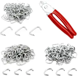 Inknote 762814428912 270 Pcs Of 3 Sizes Galvanized Hog Rings Assortment Kit And One Red-270pcs
