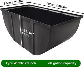 14956 Iole Tire And Tube Test Tank 37 Inch X 21 16 Durable Black Plastic Testing