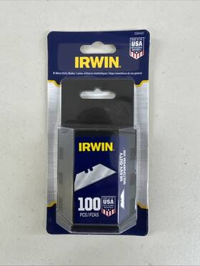Irwin Industrial 6457 2084100 100 Pack Bi Metal Utility Blades Heavy Duty Replacement