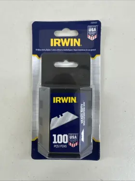 2084100 Irwin Industrial 6457 100 Pack Bi Metal Utility Blades Heavy Duty Replacement