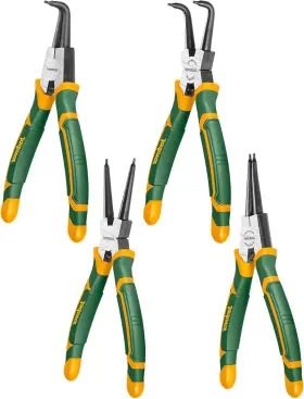 Jdps-2604 Jadever 4-piece Circlip Pliers 7-inch Snap Ring Set Straight And Bent Green