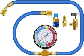 014s Jifetor 690770904266 Ac Charge Hose With Gauge For R134a Car Hvac 42 Inch Long Blue