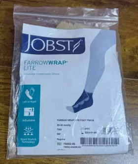 Fwltofrt2 Jobst Farrowwrap Lite Compression Wraps 20-30 Mmhg Footpiece Regular Tan Small