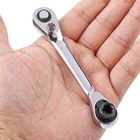 Justaus E30bw5wpoww9912yjrn1z19 1/4 Inch Mini Double Headed Ratchet Wrench 72 Tooth Drive Silver