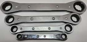 Khrow-1214 Kastar Hand Tools/a&e Tools/lang Box Ratchet Wrench Set Of 4 1/4-5/16 3/8-7/16 1/2-9/16 And 5/8-3/4