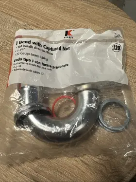 10487k Keeney 1-1/4 Inch Chrome Plated 22 Gauge Brass Tubing J-bend With Captured Nut New