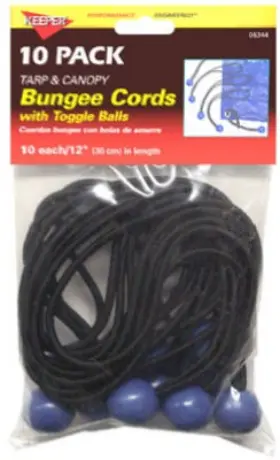 Keeper 051643063440 6 Pack Bungee Ball Cord 12- Inch 10-pk. 06344