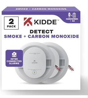 Kidde 30cuar Hardwired Smoke And Carbon Monoxide Detector Aa Battery 2 Pack White