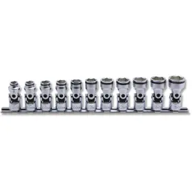 Rs3441m Ko-ken Usa Rs3441m/11 3/8 Sq. Dr. Universal Nut Grip Socket Set 8mm-19mm - 11 Pieces