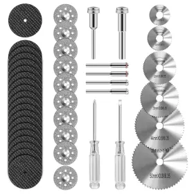 Kuenuilr 793610636218 Cutting Wheel Set Compatible With Plastic 44pcs For Rotary Tool Hss Sliver