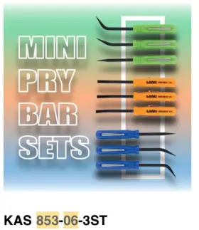 853-06-3stg Lang Tools 3pc 5 Inch Mini Pocket Pry Bar Set Green Made In The Usa #853-06-3stg