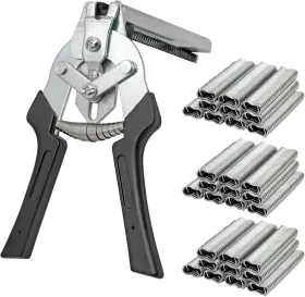 Liucogxi 710891751553 Type M Nail Ring Pliers Kit With 1800pcs Zinc Alloy Hog Rings Black